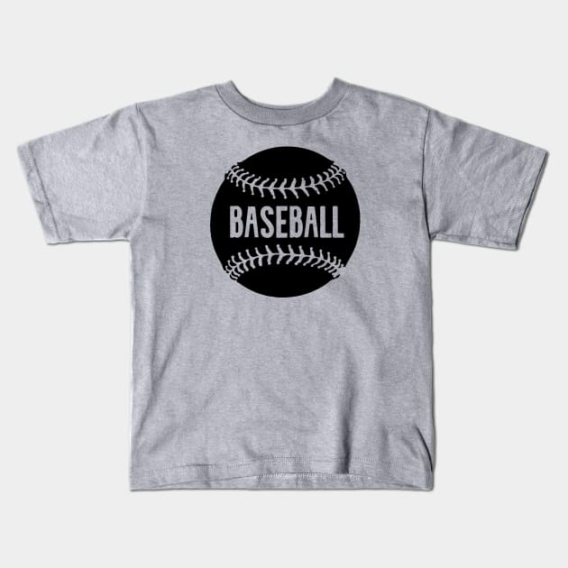 Vintage Retro Baseball Inside Baseball (Black) Kids T-Shirt by SmokyKitten